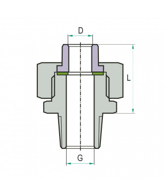 На фото Hi-Therm PP-R union coupling with male thread